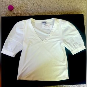 Evereve white Penelope Poplin top. XS